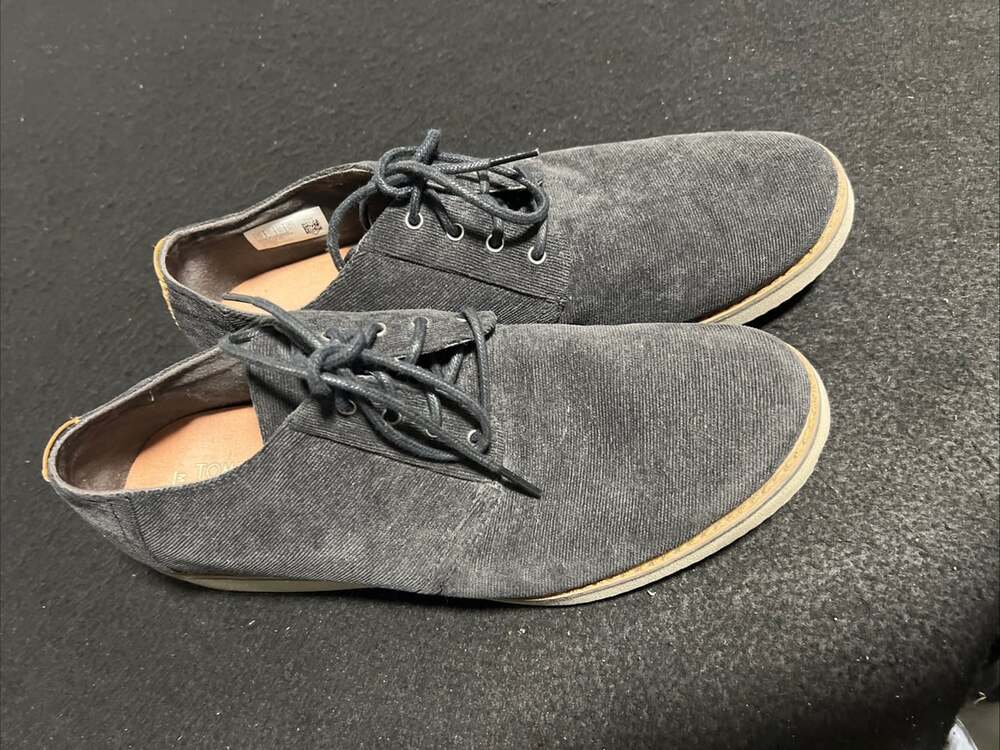 Men’s Toms Black Canvas Dress Business Casual Party Shoes Sneakers Size 12